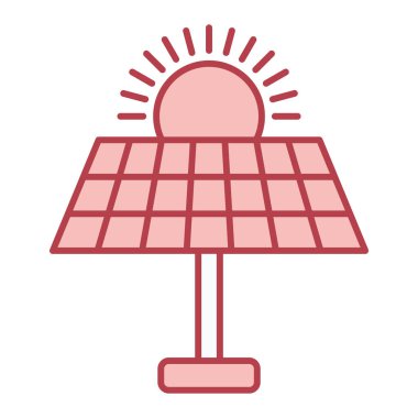 Güneş paneli ikon vektörü. İnce çizgi işareti. izole edilmiş sınır sembolü çizimi