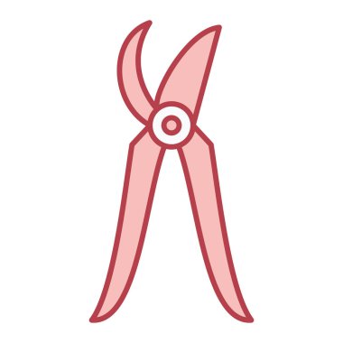 Bahçe aleti simgesi. Kerpeten vektörü ve doldurma biçiminin özet çizimi.