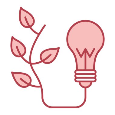 Yapraklı ampul ve vektör illüstrasyon tasarımı