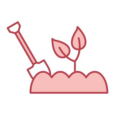 Bahçe küreği ikonu. Web için bitki vektör simgelerinin özet çizimi