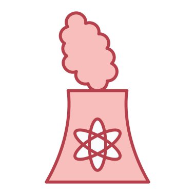 Nükleer enerji santrali ikon vektör çizimi tasarımı