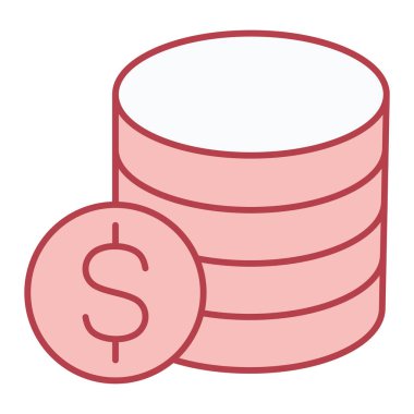 Dolar sikkeleri ikon vektör illüstrasyon tasarımı