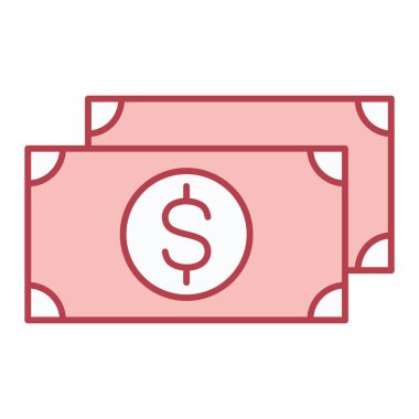 Para nakit ikonu. Taslak dolar vektör resimleme çizelgesi. beyaz arkaplanda izole.