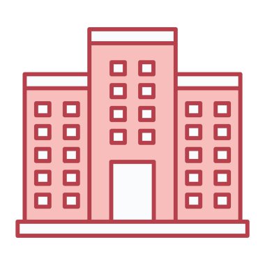 Bina. Web simgesi basit illüstrasyon