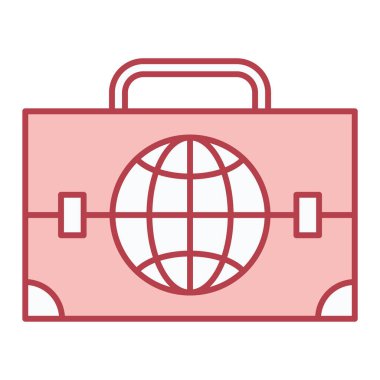 seyahat valizi dünya ikon vektör çizimi tasarımı ile