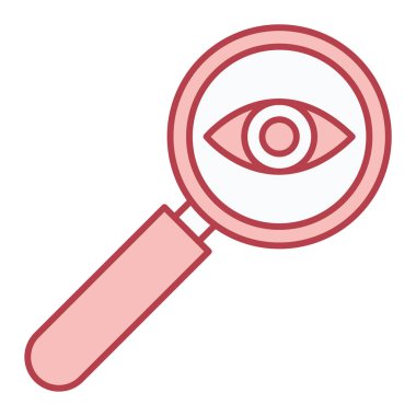 Beyaz arkaplan üzerinde büyüteç simgesi olan büyüteç, renkli tasarım, vektör illüstrasyonu