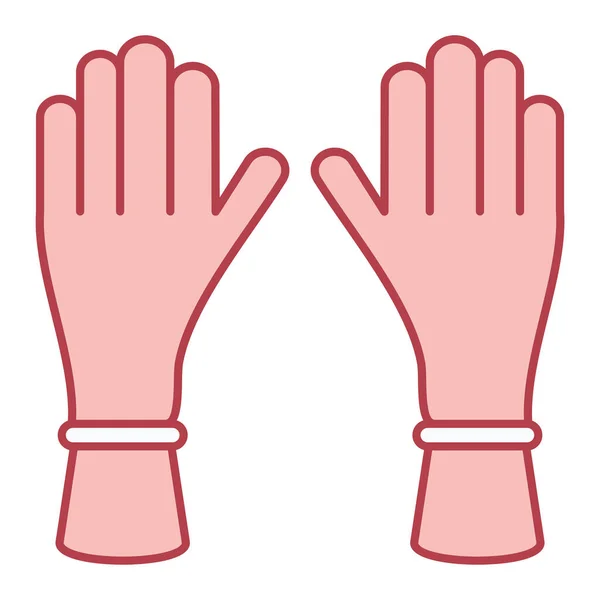 Handskar Ikon Kontur Illustration Handske Vektor Och Fyll Stil — Stock vektor