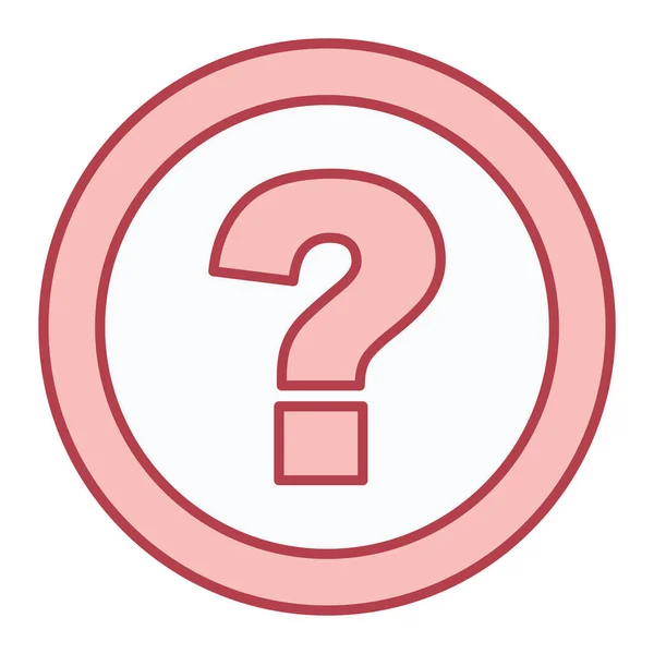 Question Mark Icon Thin Line Sign Red Circle Button Long — 스톡 벡터