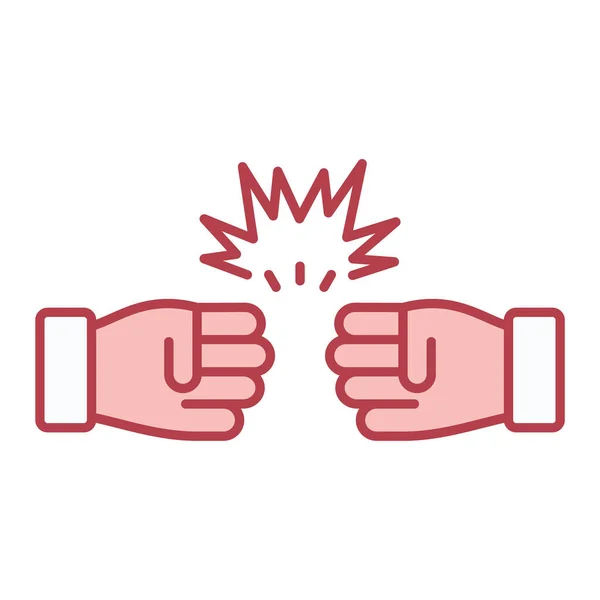 Boxing Gloves Icon Vector Hand Holding Protest Sign Isolated Contour — Stockvector