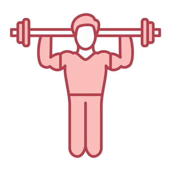 Fitness Man Lifting Barbell Ícone Vetor Ilustração Design —  Vetores de Stock
