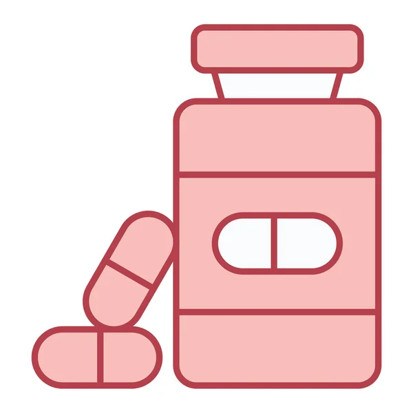 Pills Bottle Icon Outline Medical Pill Vector Illustration Symbol Bonus — Stockvector