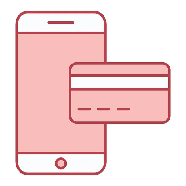Smartphone Com Design Ilustração Vetorial Cartão Crédito — Vetor de Stock