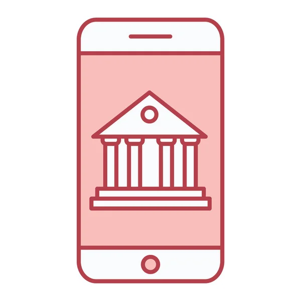 Smartphone Met Bank Mobiel Bankieren Financiën Vectorillustratie — Stockvector
