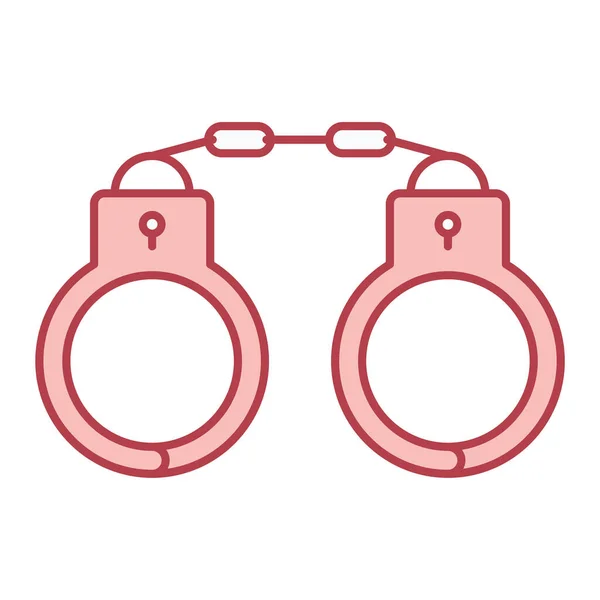 Vektor Illustration Einzelner Isolierter Handschellen Symbole — Stockvektor