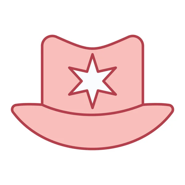Chapeau Avec Une Icône Étoile Illustration Isolée Plate — Image vectorielle