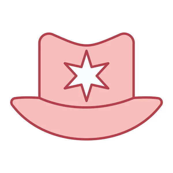 Hat Star Icon Isolated Flat Illustration — 스톡 벡터