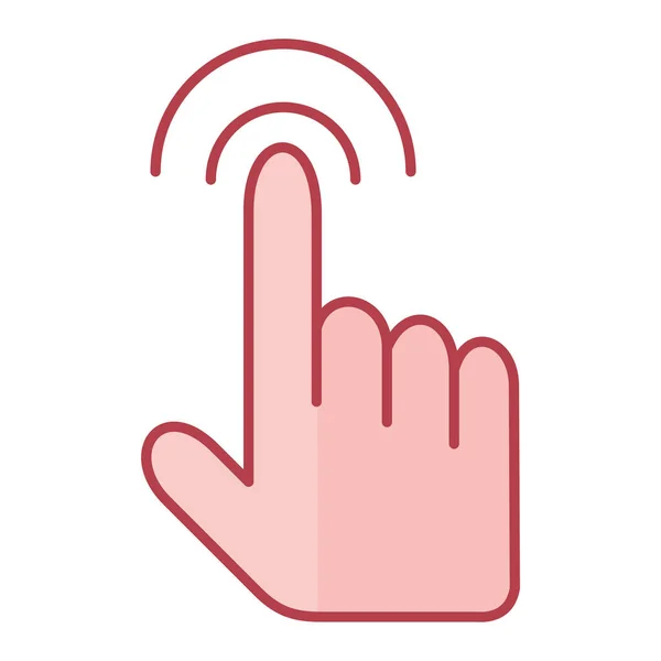Ikona Ukazující Ukazovák Ukazující Prst Symbol Dotykové Obrazovky Styl Plochého — Stockový vektor