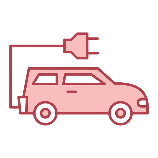 Coche Eléctrico Con Diseño Ilustración Vector Icono Enchufe — Vector de stock