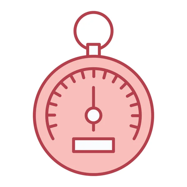 Stopwatch Icon Chronometer Sign Red Color Design Vector Illustration — Vector de stock