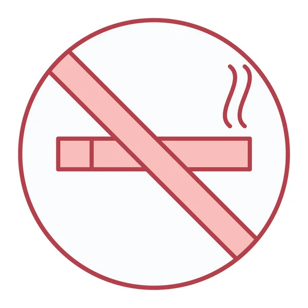 Sigara Içilmiyor Web Için Tütün Taşıyıcı Simgesi Bulunmamasının Basit Bir — Stok Vektör