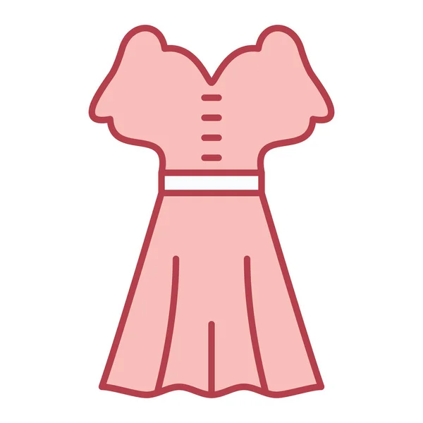 ドレスアイコン 女性のベクトル記号の概略図です 白い背景に隔離され — ストックベクタ