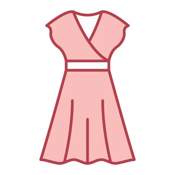 Ikona Sukienki Zarys Ilustracji Ubrania Wektor Symbol Zapasów — Wektor stockowy