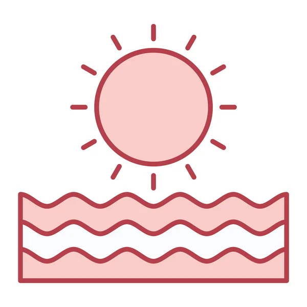 Wektor Ilustracja Ikony Słońca — Wektor stockowy