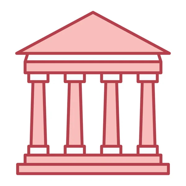 Icono Del Edificio Del Banco Esquema Ilustración Corte Vector Símbolo — Archivo Imágenes Vectoriales