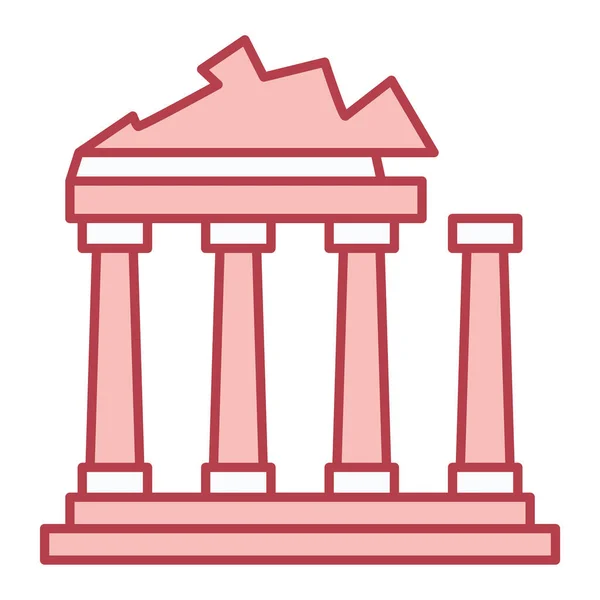 Illustration Vectorielle Symbole Banque Temple Ensemble Droit Justice Stock Sign — Image vectorielle