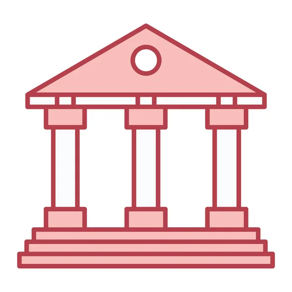 Banque Bâtiment Icône Vectoriel Illustration — Image vectorielle