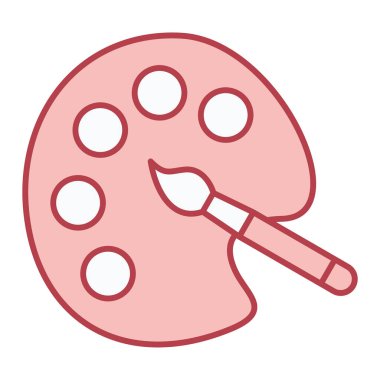 boya fırçası ikonu. İnce çizgi çizimi. izole vektör çizimi