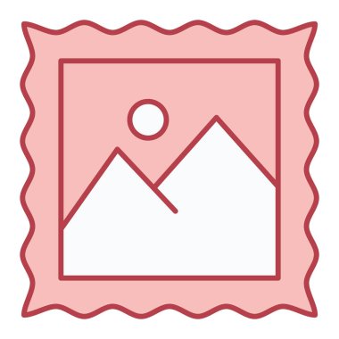 resim çizgisi simgesi. Galeri işareti. Güzel manzara tasarımı. vektör illüstrasyonu