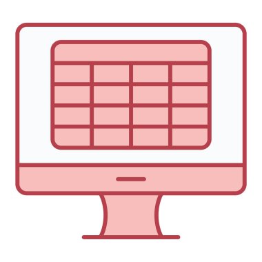 Bilgisayar monitörü simgesi. vektör illüstrasyonu