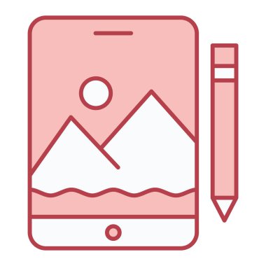 Cep telefonu. Web simgesi basit illüstrasyon