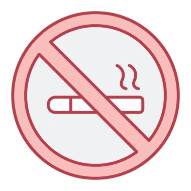 Sigara ikonu yok. Web için sigara vektörü simgelerinin bulunmamasının basit bir gösterimi