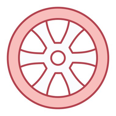 Tekerlek simgesi. Web için araba lastiği vektör simgelerinin basit çizimi