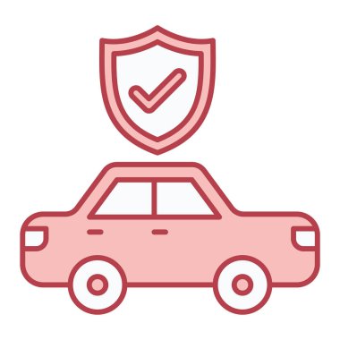 araba sigortası ikonu vektör illüstrasyonu