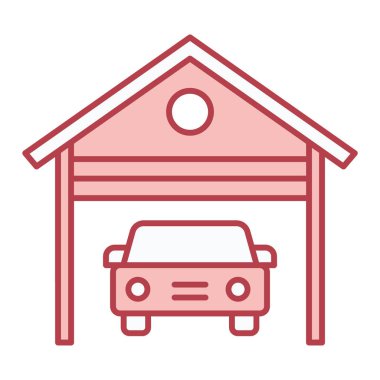 araba garajı ikon vektör çizimi tasarımı