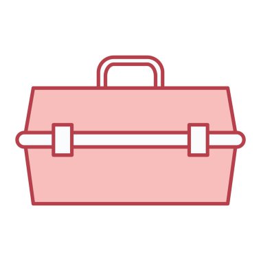 Beyaz arkaplan üzerinde evrak çantası simgesi, satır biçimi, vektör illüstrasyonu