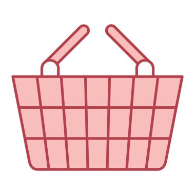 Alışveriş sepeti ikonu. Web için süpermarket mağaza vektör simgelerinin basit illüstrasyonu