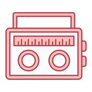 müzik teybi ikon vektör illüstrasyon grafik tasarımı