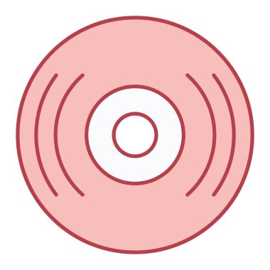 Vinil disk simgesi. Beyaz arkaplanda müzik diski vektör çizimi