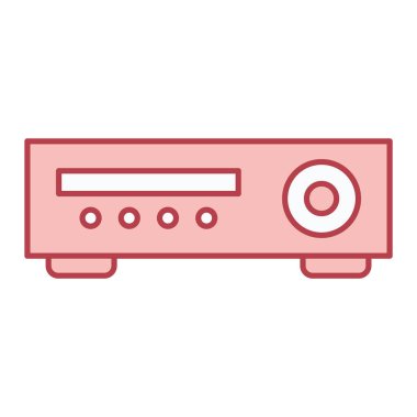 Mikrodalga fırın ikonu. Ana hatlı radyo aygıtı vektör çizimi. izole edilmiş sembol.