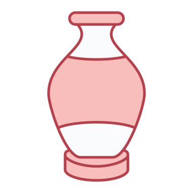 Geleneksel ve antik ikonun izole edilmiş tek bir nesnesinin vektör çizimi. Bitki ve saksı sembolü koleksiyonu