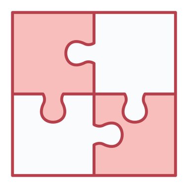 Beyaz arka plan üzerinde izole adet bulmaca. Vektör çizim