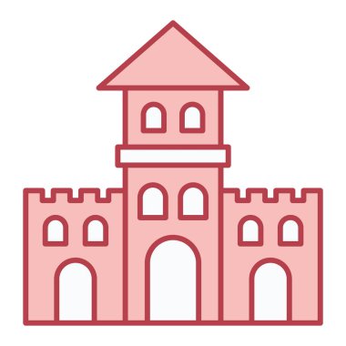 Şato. Web simgesi basit illüstrasyon