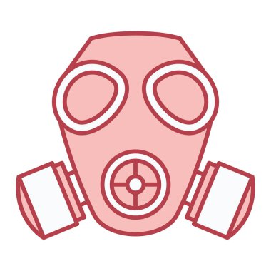 Gaz maskesi simgesi. Web için solunum vektörü simgelerinin özet çizimi