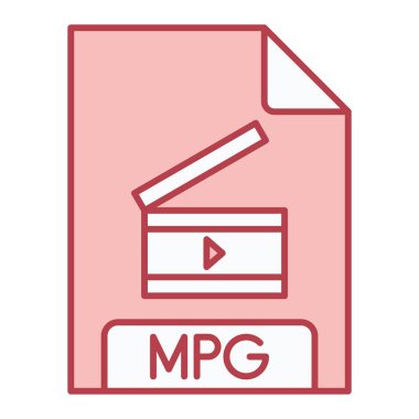 mpg dosya biçimi simgesi, vektör illüstrasyonu 