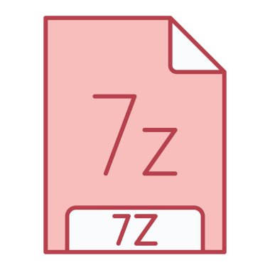 7z dosya biçimi simgesi, vektör illüstrasyonu 