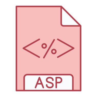 asp dosya biçimi simgesi, vektör illüstrasyonu 